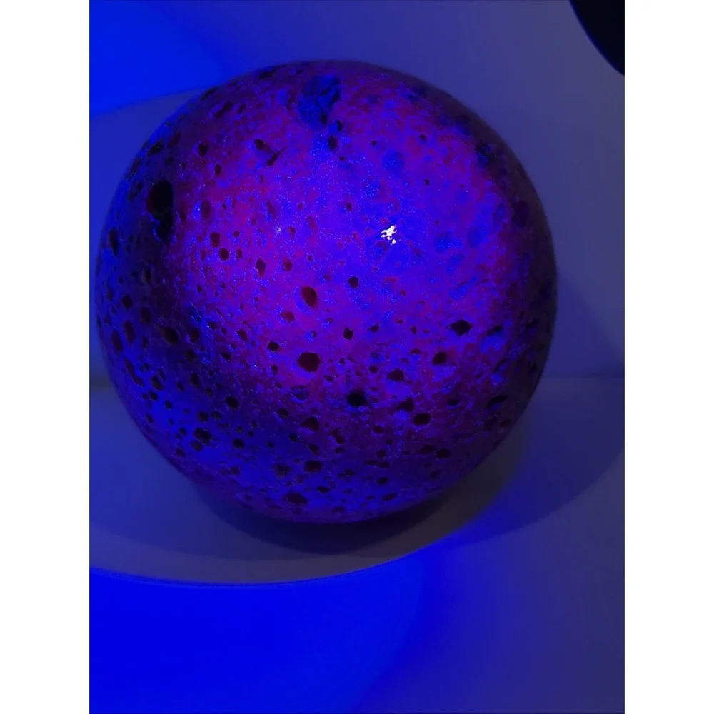 Honeycomb Ruby Sphere Rock Stone UV Reactive Glows 7